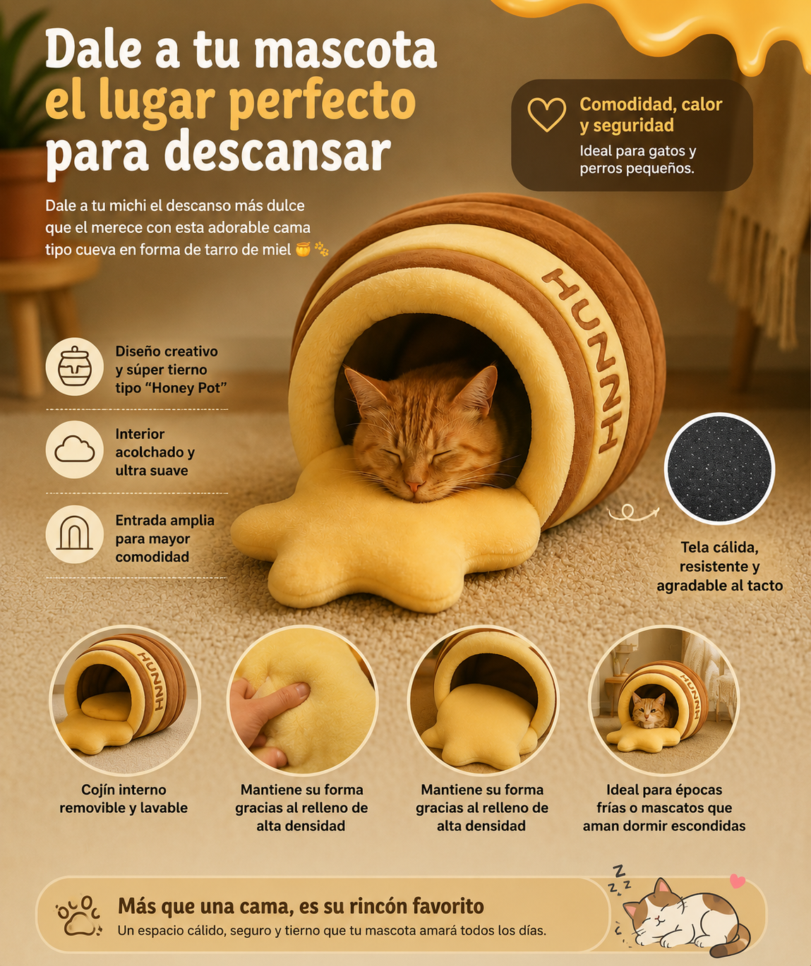 Cama Refugio Honey Pot para Gatos